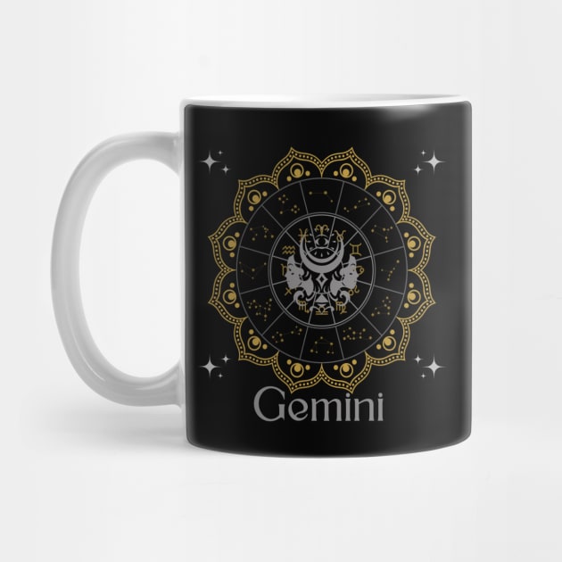 Gemini Zodiac Mandala by Mazzlo Shop